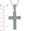 Thumbnail Image 3 of Men's 0.15 CT. T.W. Diamond Cross Pendant in Sterling Silver - 22&quot;