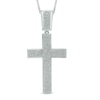 Thumbnail Image 1 of Men's 1.56 CT. T.W. Diamond Cross Pendant in Sterling Silver - 22&quot;