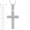 Thumbnail Image 2 of Men's 1.56 CT. T.W. Diamond Cross Pendant in Sterling Silver - 22&quot;