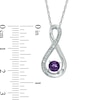 Thumbnail Image 1 of 5.0mm Amethyst and Diamond Accent Infinity Pendant in Sterling Silver