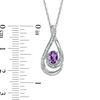 Thumbnail Image 1 of Oval Amethyst and Diamond Accent Loop Pendant in Sterling Silver