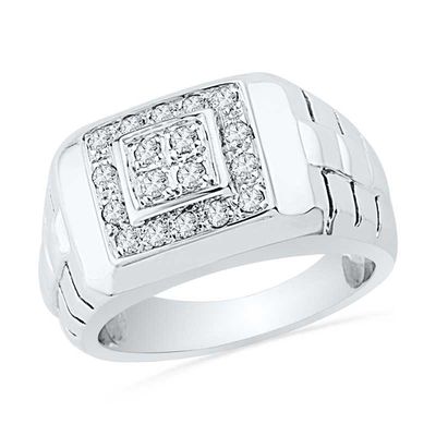 Men's 0.50 CT. T.W. Diamond Ring in 10K White Gold