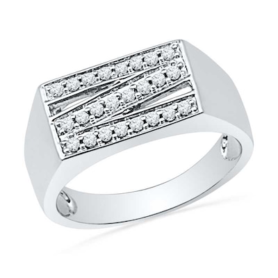 Men's 0.25 CT. T.W. Diamond Ring in 10K White Gold