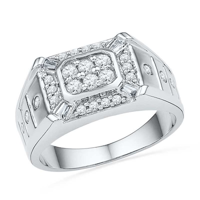 Men's 0.63 CT. T.W. Diamond Ring in 10K White Gold