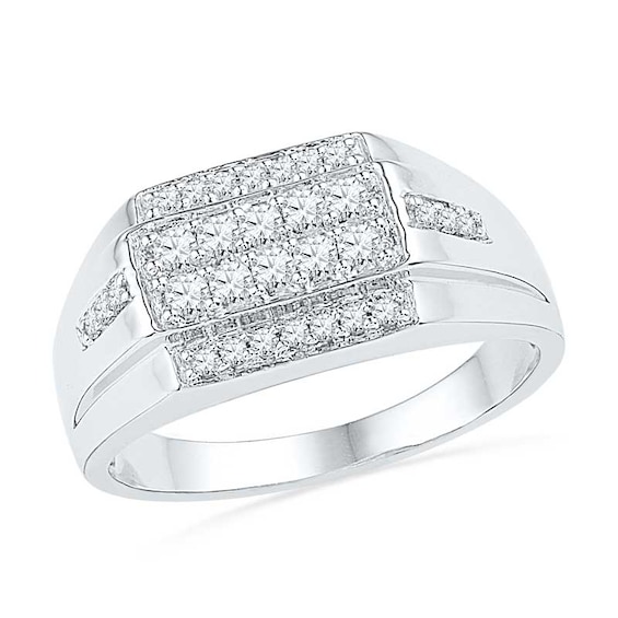 Men's 0.50 CT. T.W. Diamond Ring in 10K White Gold