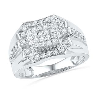 Men's 0.75 CT. T.W. Diamond Ring in 10K White Gold | View All Rings ...