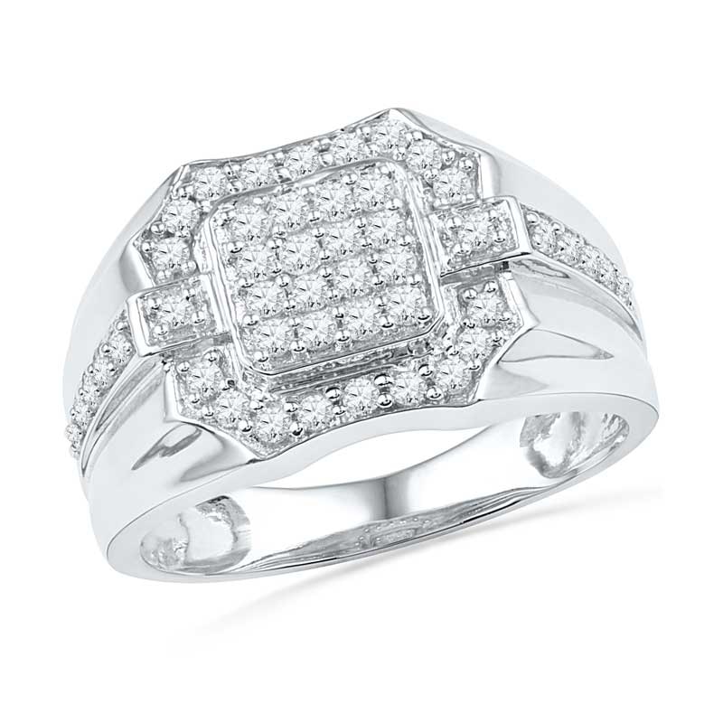 Men's 0.75 CT. T.W. Diamond Ring in 10K White Gold | Peoples Jewellers