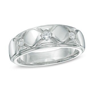 Men's 0.24 CT. T.W. Diamond Ring in 10K White Gold