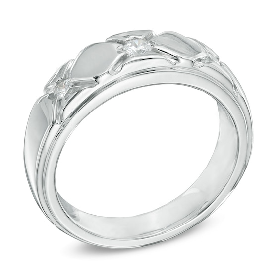 Men's 0.24 CT. T.W. Diamond Ring in 10K White Gold