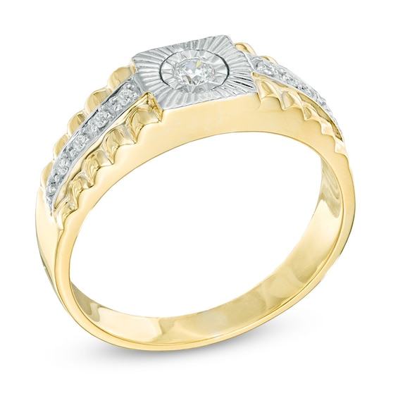 Men's 0.16 CT. T.W. Diamond Ring in 10K Gold