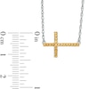Thumbnail Image 1 of Citrine Sideways Cross Necklace in Sterling Silver