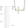 Peridot Sideways Cross Necklace in Sterling Silver