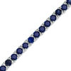 Thumbnail Image 0 of Lab-Created Blue Sapphire Tennis Bracelet in Sterling Silver - 7.5"