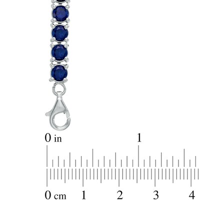 Lab-Created Blue Sapphire Tennis Bracelet in Sterling Silver - 7.5"