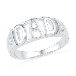 Men's Diamond Accent &quot;DAD&quot; ring in 10K White Gold