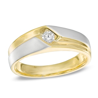 Men's Diamond Accent Wedding Band in 10K Gold