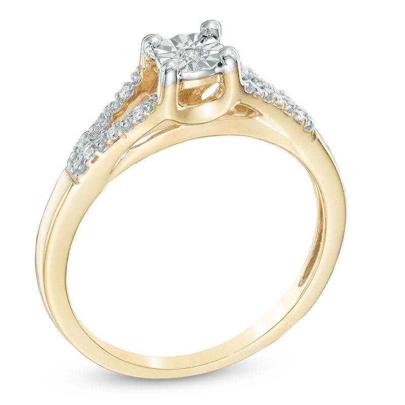 Main Image 2 of Diamond Accent Split Shank Promise Ring in 10K Gold