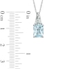 Thumbnail Image 1 of Emerald-Cut Aquamarine and Lab-Created White Sapphire Pendant in 10K White Gold