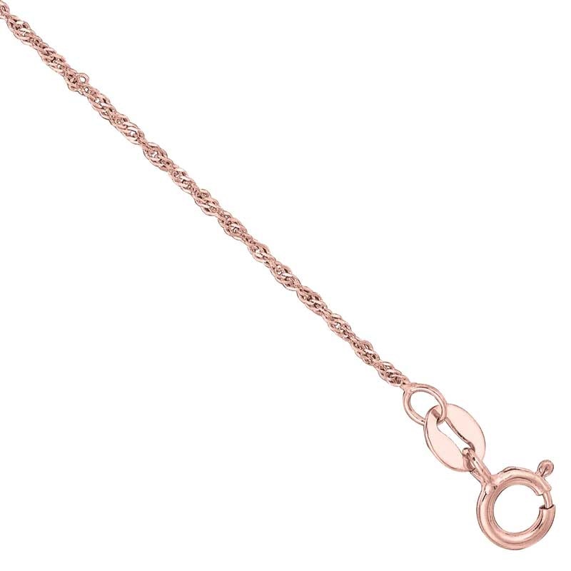 1.03mm Singapore Chain Necklace in Solid 14K Rose Gold|Peoples Jewellers