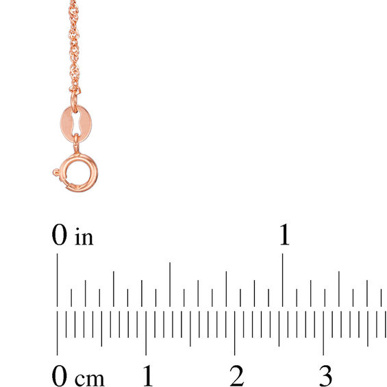 1.03mm Singapore Chain Necklace in Solid 14K Rose Gold