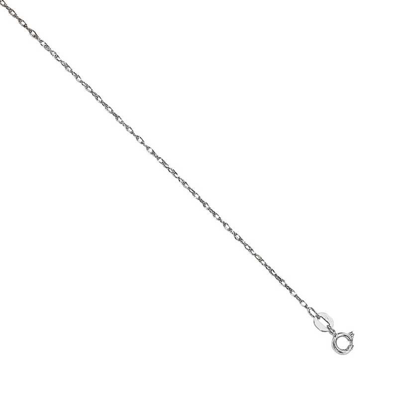 Ladies' 0.76mm Rope Chain Necklace in Solid 14K White Gold - 16"|Peoples Jewellers
