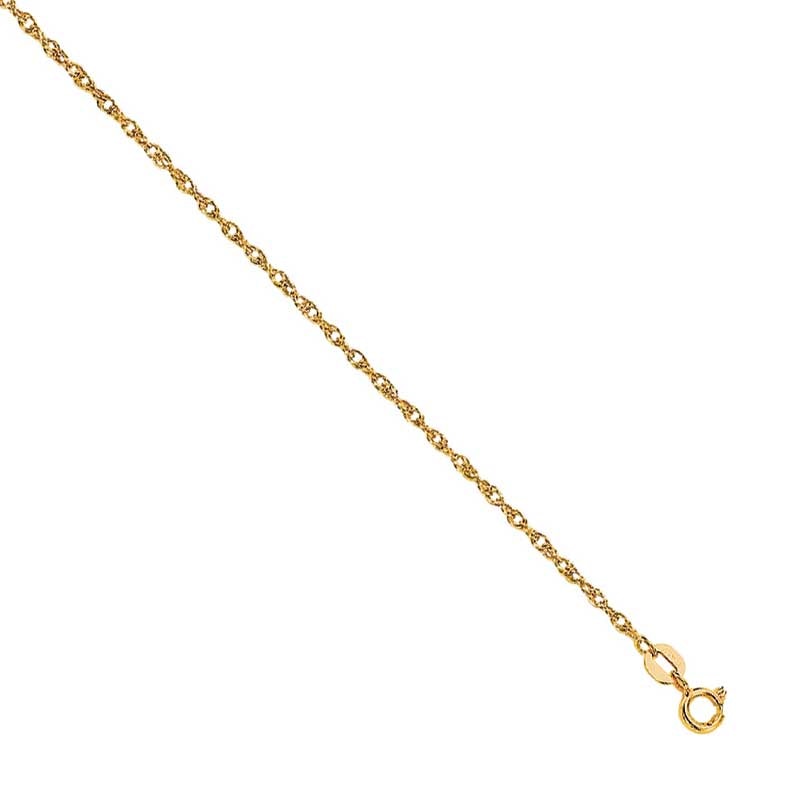 0.8mm Rope Chain Necklace in Solid 14K Gold - 18"|Peoples Jewellers