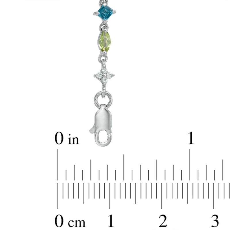 Multi-Gemstone Bracelet in Sterling Silver - 7.5"