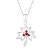Thumbnail Image 0 of Lab-Created Ruby Maple Leaf Pendant in Sterling Silver