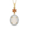 Thumbnail Image 0 of Oval Opal, Madeira Citrine and Lab-Created White Sapphire Pendant in 10K Gold