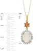 Oval Opal, Madeira Citrine and Lab-Created White Sapphire Pendant in 10K Gold