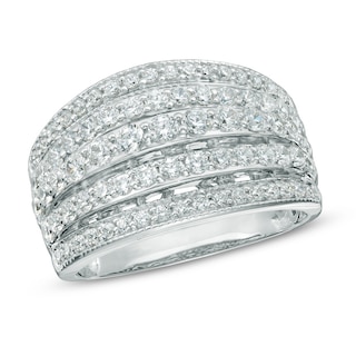 1.25 CT. T.W. Diamond Multi-Row Anniversary Ring in 10K White Gold