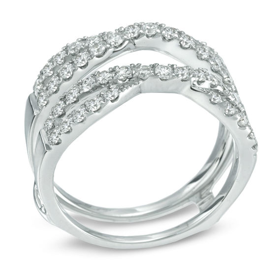 0.97 CT. T.W. Diamond Twist Contour Solitaire Enhancer in 14K White Gold