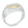 Men's Diamond Accent "DAD" Ring in 10K White Gold with 14K Gold Plate