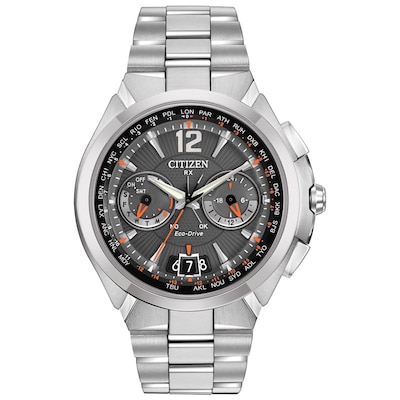 Men's Citizen Eco-Drive® Chronograph Satellite Wave-Air Watch with Black Dial (Model: CC1090-61E)