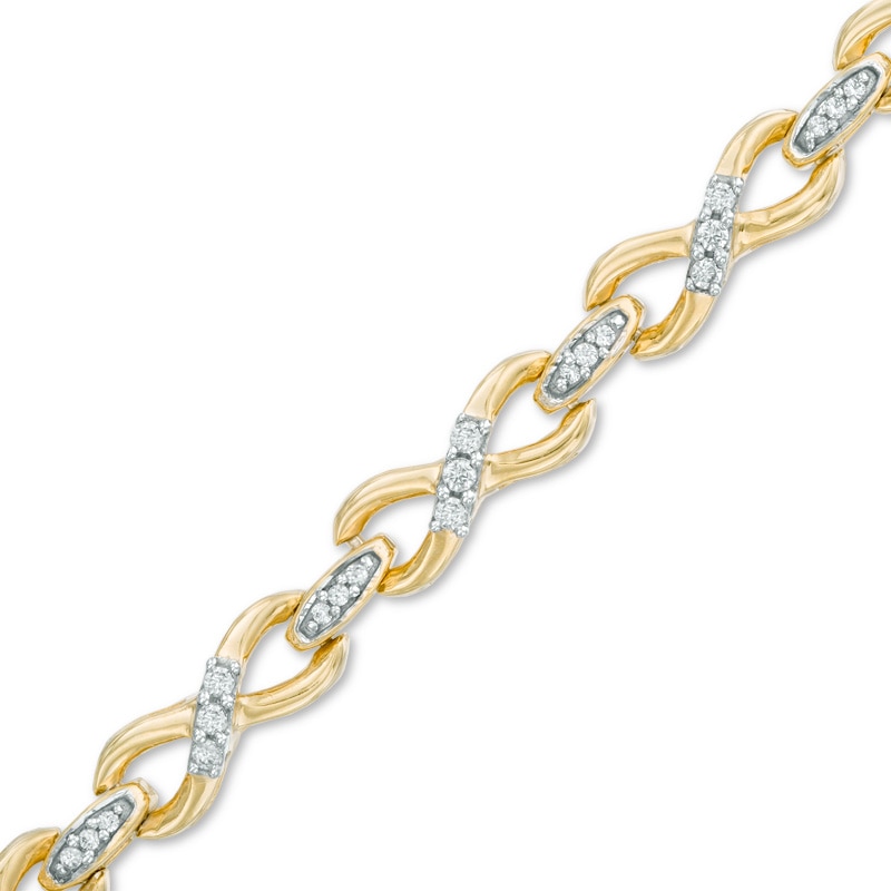 0.50 CT. T.W. Diamond Infinity Link Bracelet in 10K Gold - 7.25 ...