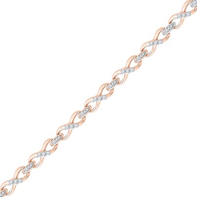 0.50 CT. T.W. Diamond Infinity Link Bracelet in 10K Rose Gold - 7.25"