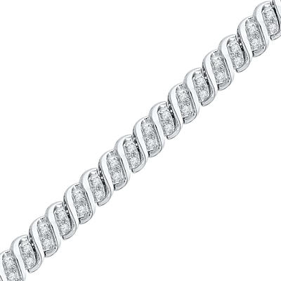 1.00 CT. T.W. Diamond "S" Tennis Bracelet in 10K Gold