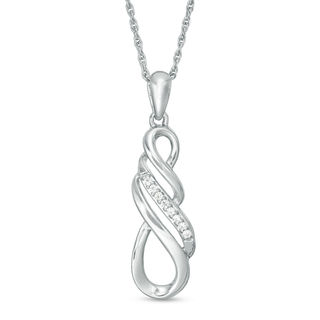 0.05 CT. T.W. Diamond Multi-Row Infinity Pendant in Sterling Silver