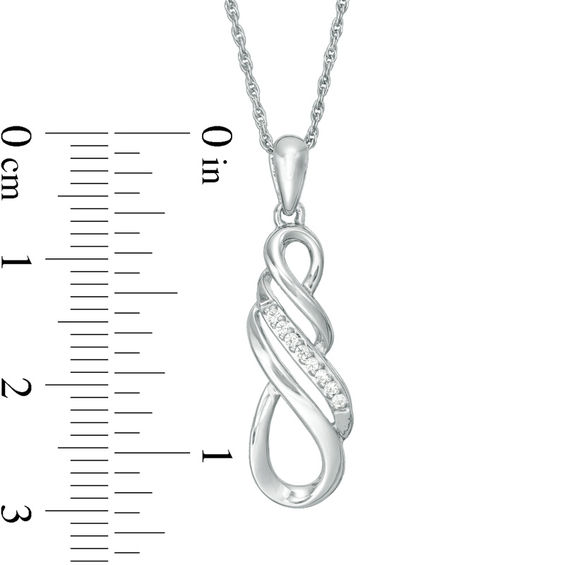 0.05 CT. T.W. Diamond Multi-Row Infinity Pendant in Sterling Silver