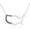 Thumbnail Image 0 of Black Diamond Accent United States Outline Necklace in Sterling Silver