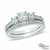 Thumbnail Image 0 of 0.60 CT. T.W. Princess-Cut Diamond Past Present Future® Bridal Set in 14K White Gold