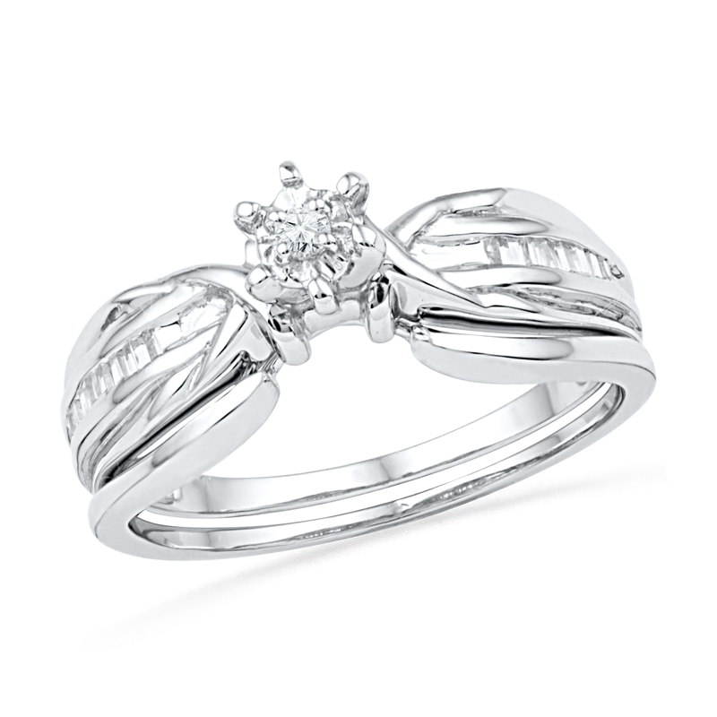 0.16 CT. T.W. Diamond Bridal Set in 10K White Gold|Peoples Jewellers