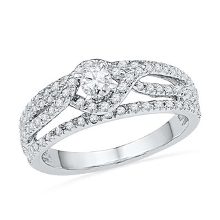 0.75 CT. T.W. Diamond Twist Frame Bridal Set in 10K White Gold