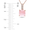 8.0mm Cushion-Cut Pink Opal and Diamond Accent Pendant in 10K Rose Gold - 17"