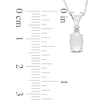 Oval Opal and Diamond Accent Pendant in 10K White Gold - 17"