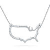 Thumbnail Image 1 of Diamond Accent United States Outline Necklace in Sterling Silver