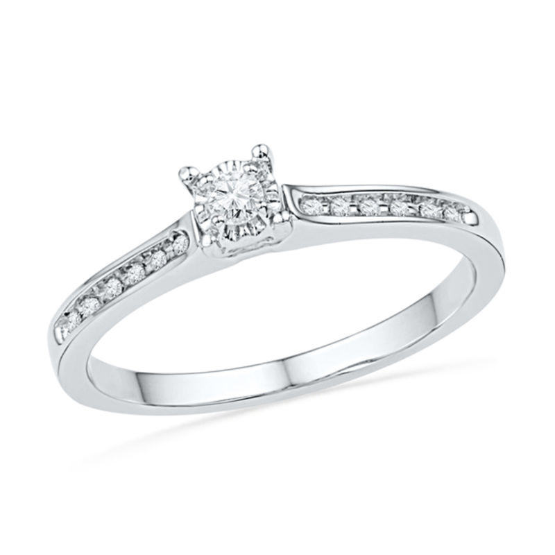 Diamond promise ring in store 10k white gold