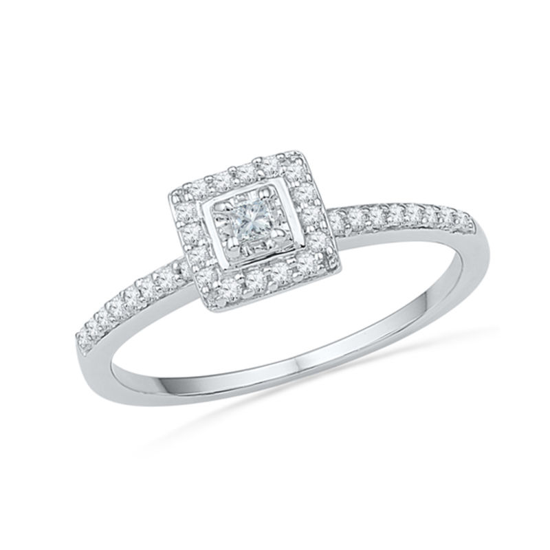 diamond princess cut promise ring