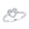 Thumbnail Image 0 of 0.13 CT. T.W. Diamond Heart-Shaped Knot Ring in 10K White Gold