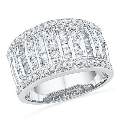 1.00 CT. T.W. Diamond Multi-Row Anniversary Band in 10K White Gold